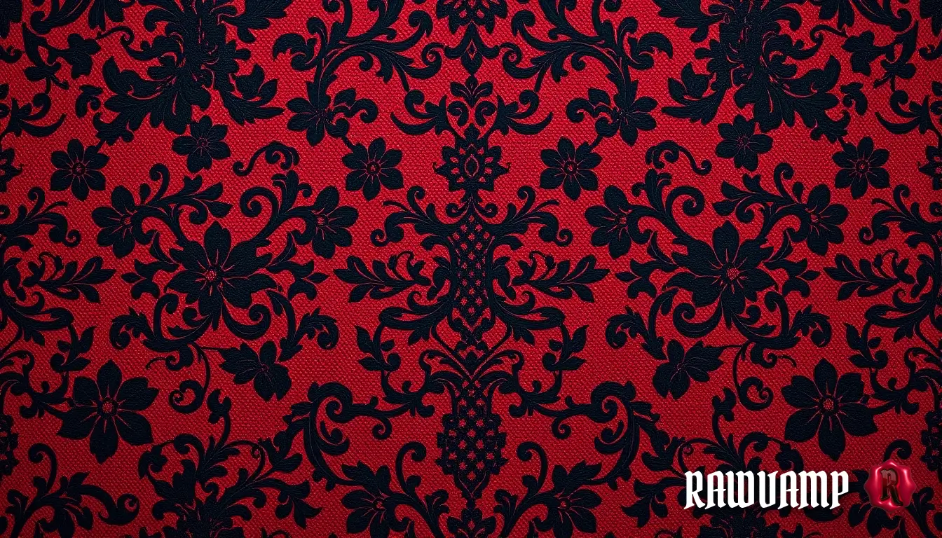Elegant dark red floral pattern aesthetic background perfect for a laptop dark wallpaper