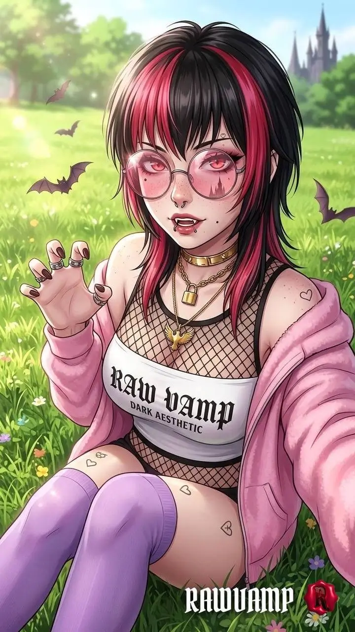 Alt emo girl PFP base photo before rawvamp editor processing