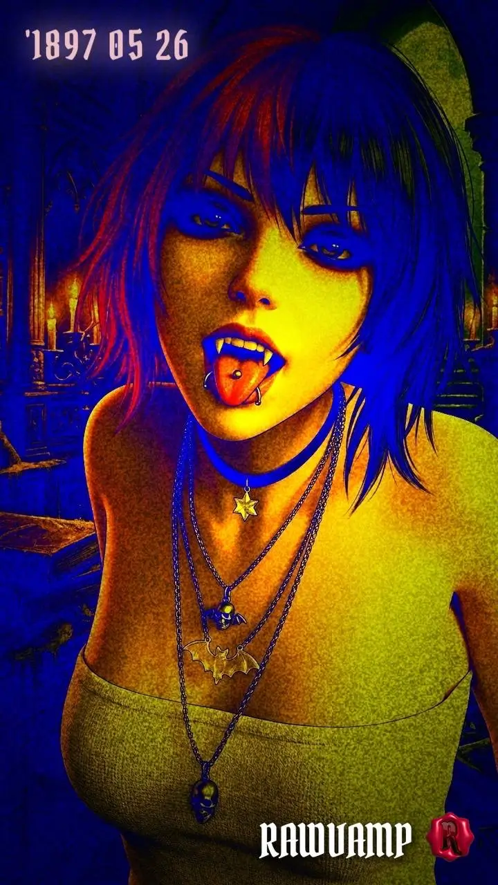 Cursed webcore profile picture with inverted neon colors