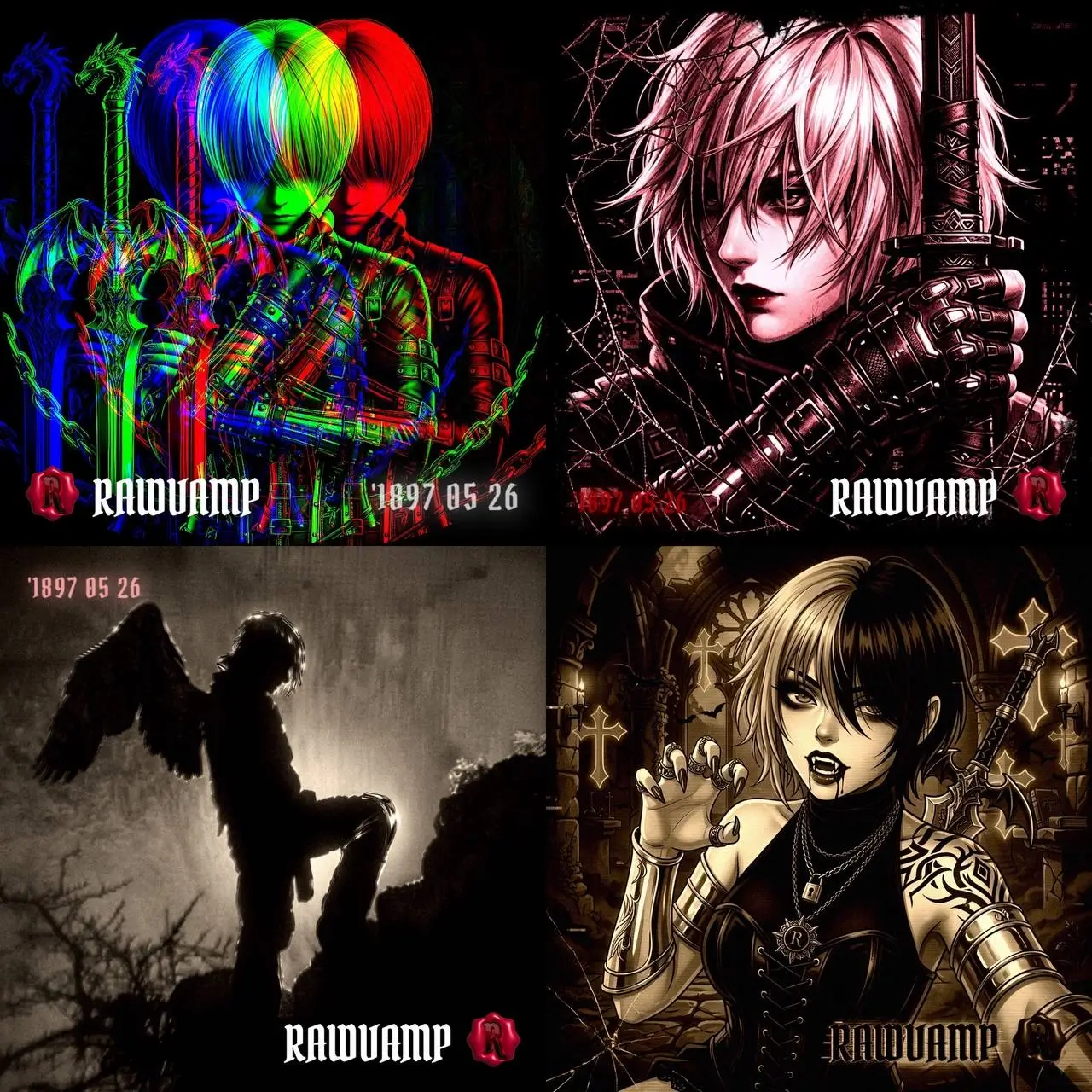 Dark Aesthetic Styles Grid