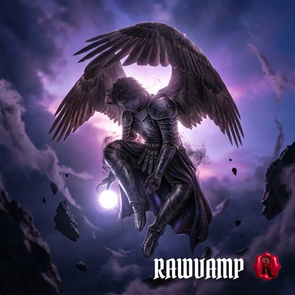 Dark fantasy aesthetic background featuring a majestic gothic angel