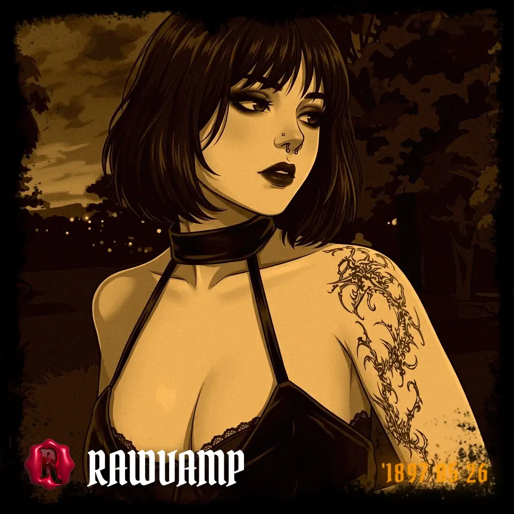 Experimental black and white anime photo in Lith Print style with heavy digital noise and grain. Xerox aesthetic creating a textured pitch black picture.