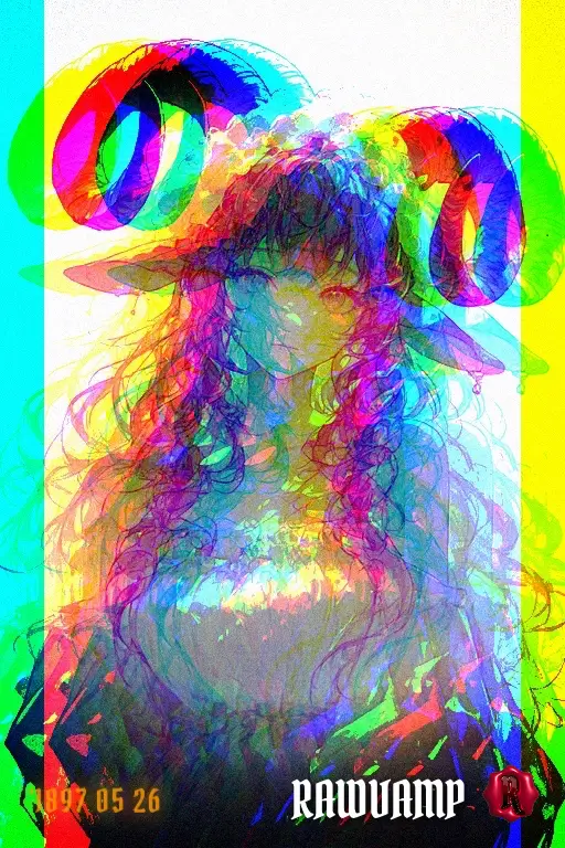 Heavy glitch effect applied to a photo using extreme RGB color shifting and chromatic aberration