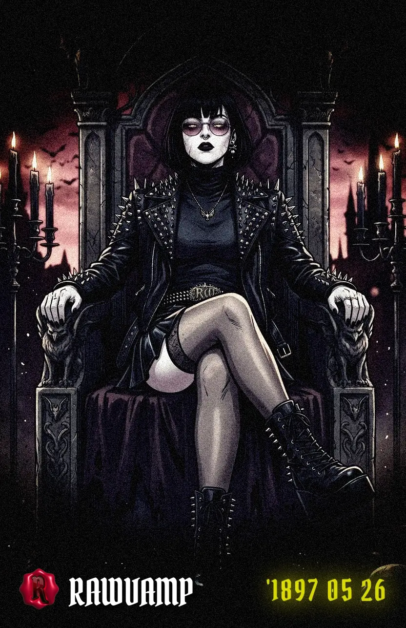 Gothic vampire aesthetic filter applied using a free privacy-first online photo editor