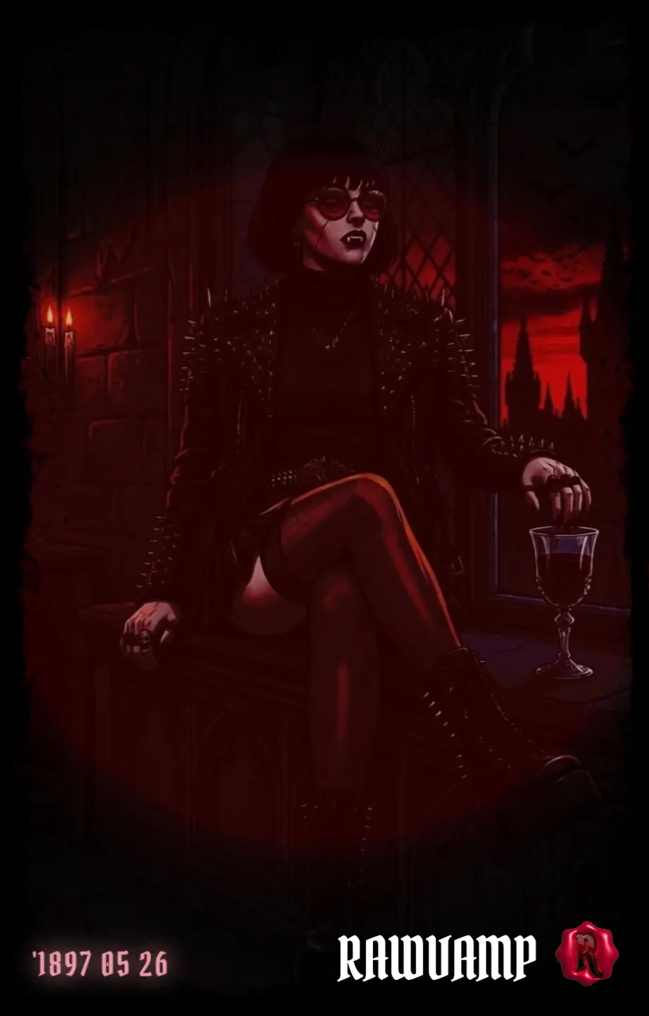 High resolution dark aesthetic filter with digital decay effects preserving shadow details