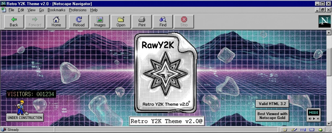 Transform modern websites into a 90s vintage web aesthetic with custom cursors, Win98 UI, and Y2K retro themes using the RawY2K Chrome Extension