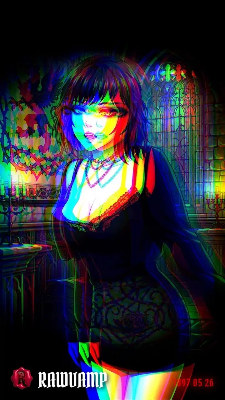 Trippy weirdcore avatar with extreme RGB glitch distortion
