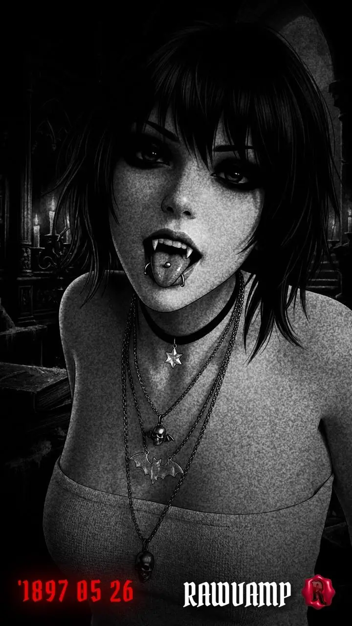 Classic vampire aesthetic pfp generated in black and white