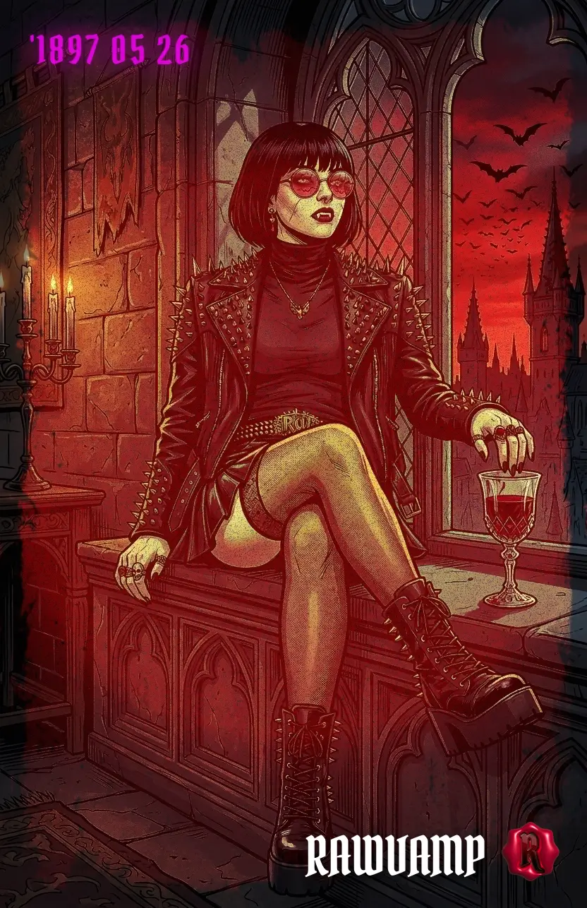 Y2K grunge and webcore aesthetic portrait edited with digital decay and deep contrast