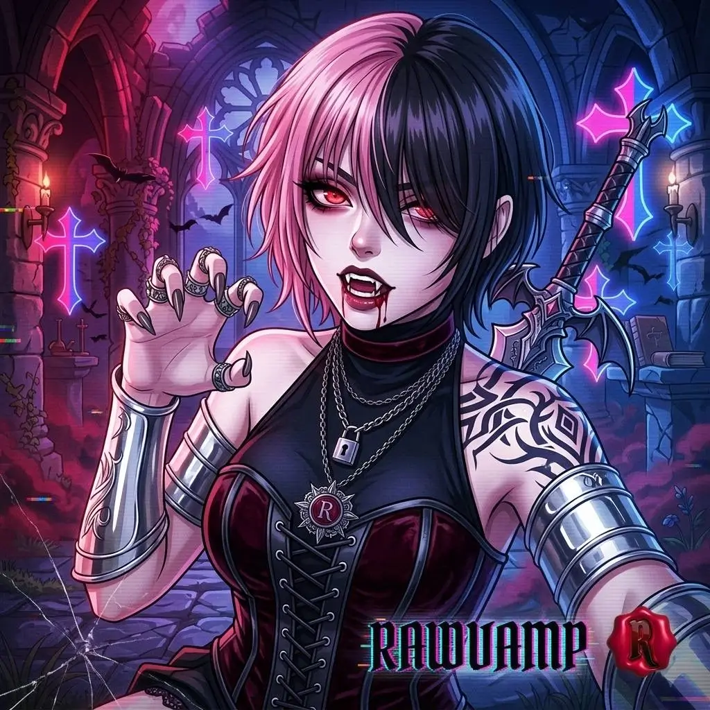 Glossy y2k pfp with chromatic aberration and digicam flash effects