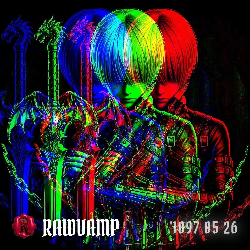 Extreme glitchcore aesthetic pfp with rgb shift, representing the ultimate y2k pfp maker output